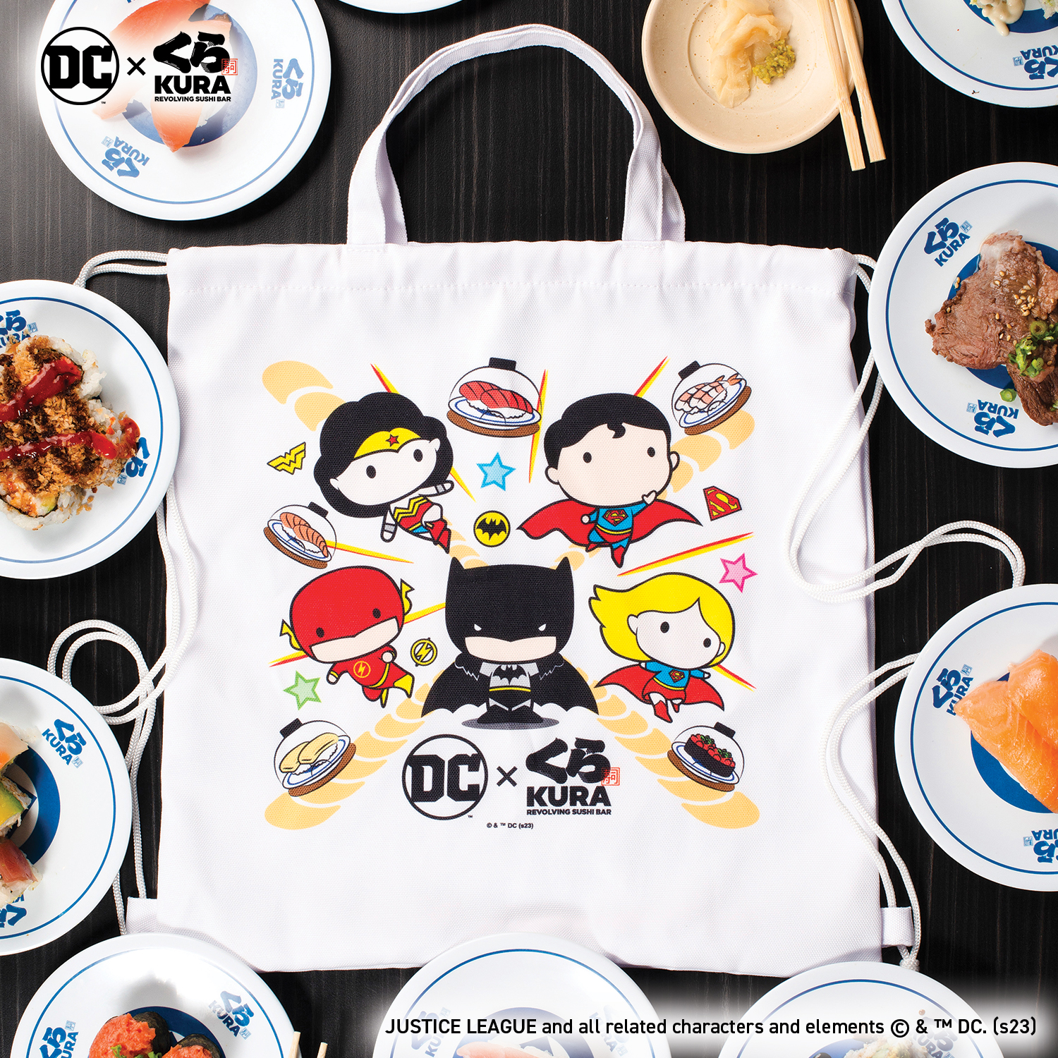 Photo by Emily J. Davis_DC x Kura Sushi Bikkura Pon Prize Collection_Tote Backpack_1